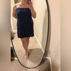 Old Navy Navy Blue Spaghetti Strap Dress tie straps adjustable with pockets⭐️